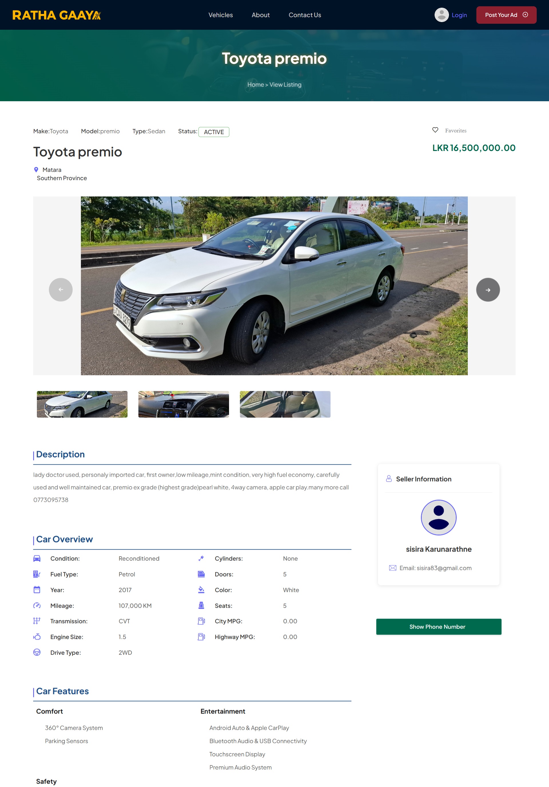Rathagaaya ? Car Listing & Booking Management System - Image 3